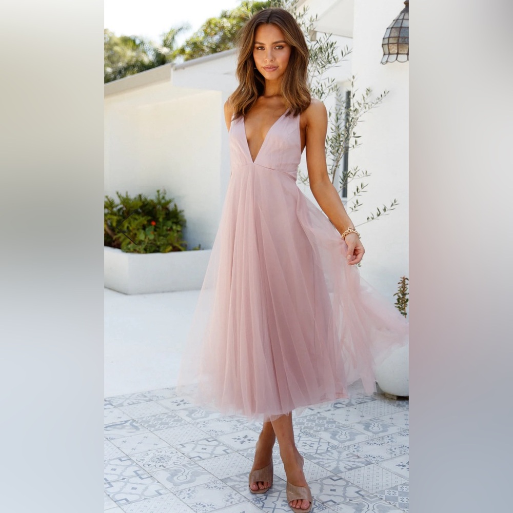 Hello Molly Blush Pink Midi Dress